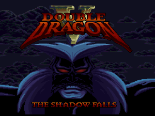 Double Dragon V The Shadow Falls title screen for Super Nintendo
